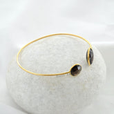 Smoky Quartz Bracelet - 925 Silver - Handmade Bracelet - 14mm, 10mm - Gemstone Jewelry - Gift For Nurse - Jewelry For Month Birthday